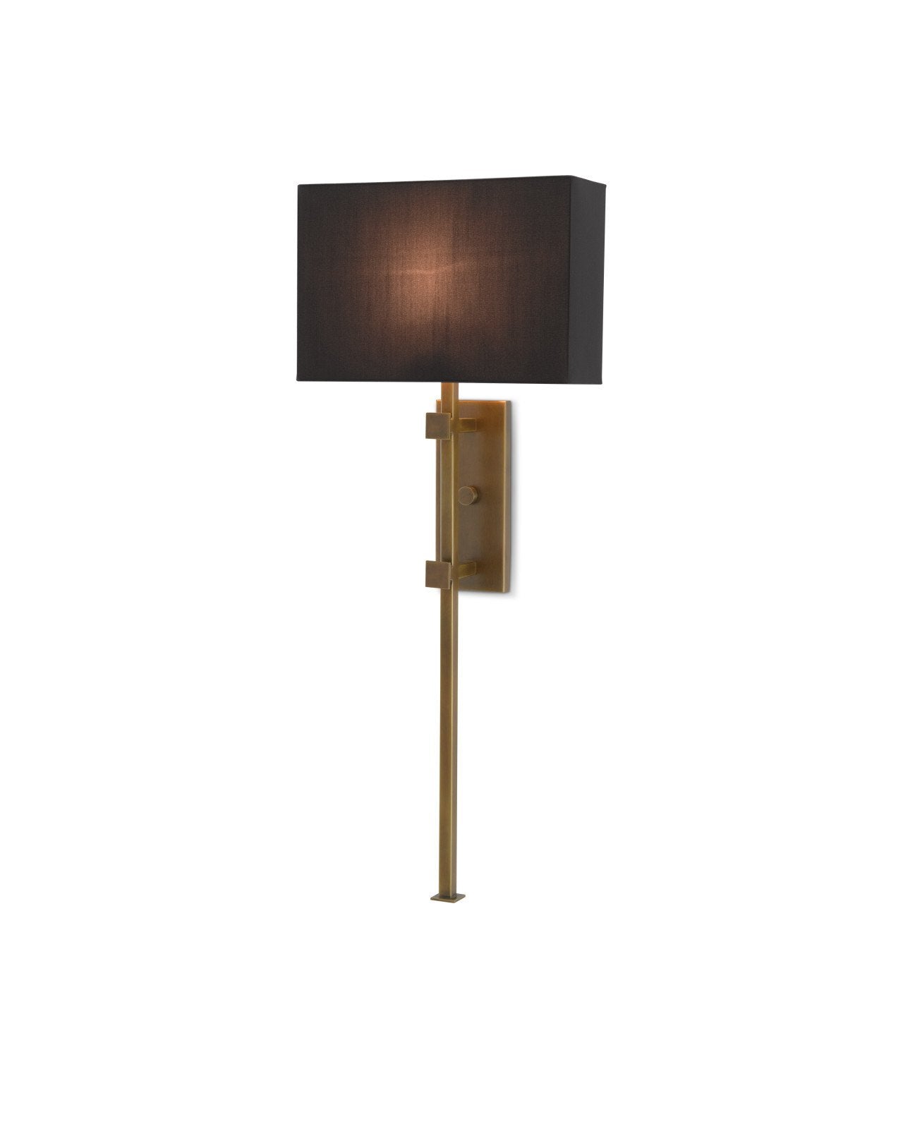 Edmund Brass Wall Sconce, Black Shade